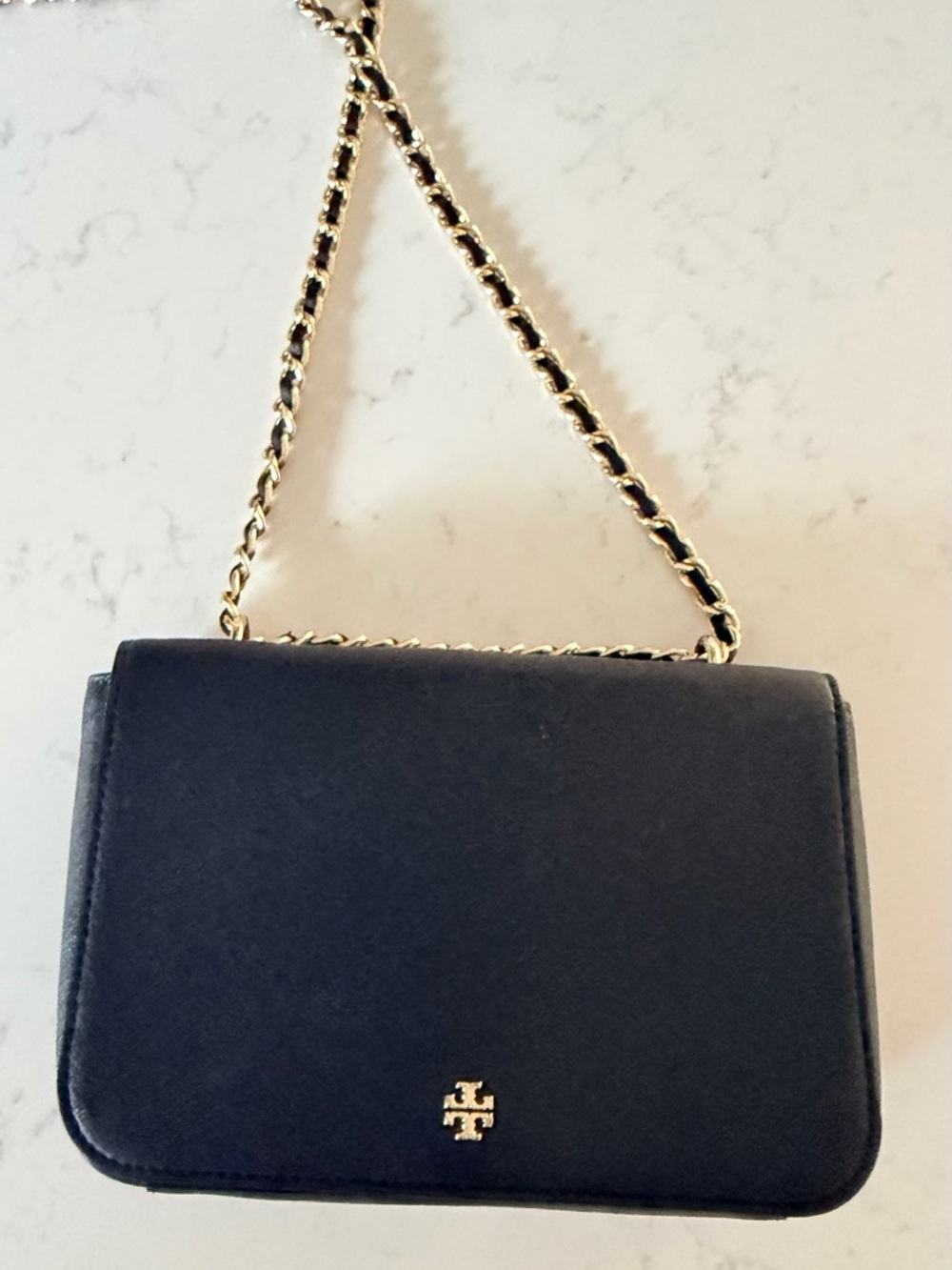 Tory Burch Black Chain Crossbody with Gold Hardware